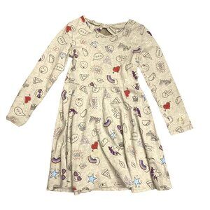 Children's Place Doodles emoji long sleeves dress Girls size 5/6